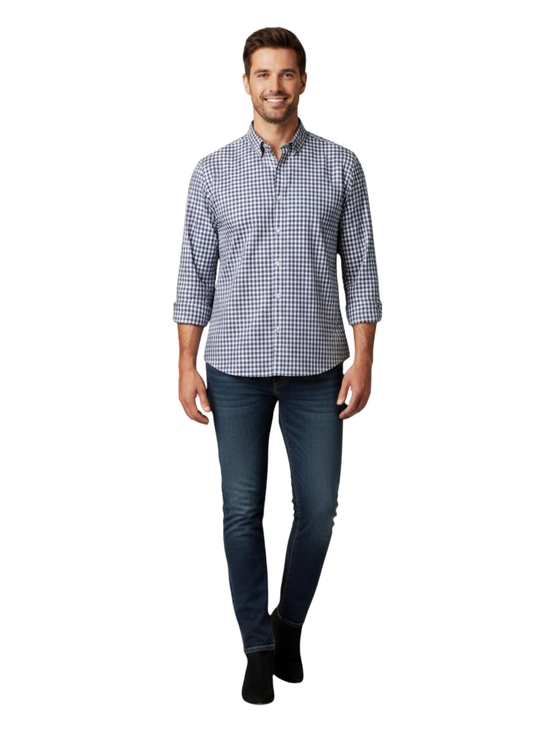 Hugo Boss Other - Hugo Boss Navy and White Gingham Button-Down Shirt
